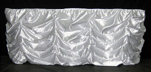 Rectangle White Gathered Tablecloth