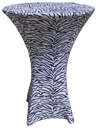 Zebra Spandex Cocktail Tablecloth