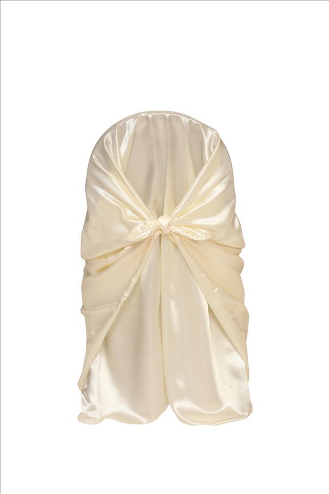 Ivory Self Tie Chair Cover