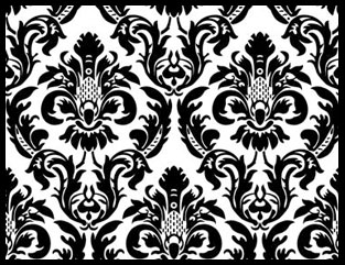 Black/White Damask Chivari Chair Cover