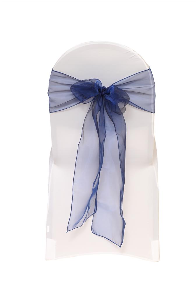 Navy Blue Organza Sash