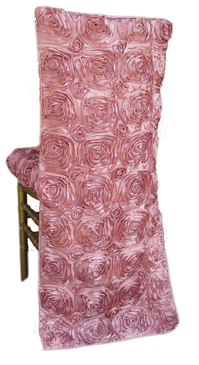 Rose Satin Tuxedo Chair Cap
