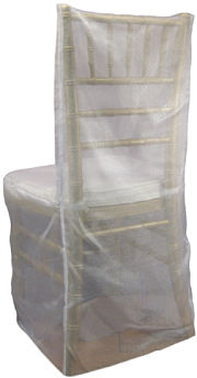 Crystal Organza Chivari Chair Cover in White