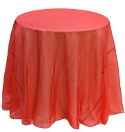 Crystal Organza Round Tablecloth in Cherry Red